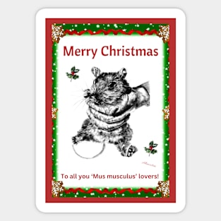 Mouse xmas card Sticker